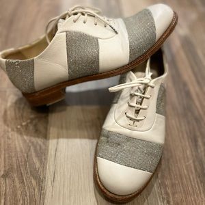 The office of Angela Scott Mr. Smith Striped Leather Oxfords 36.5/6.5
